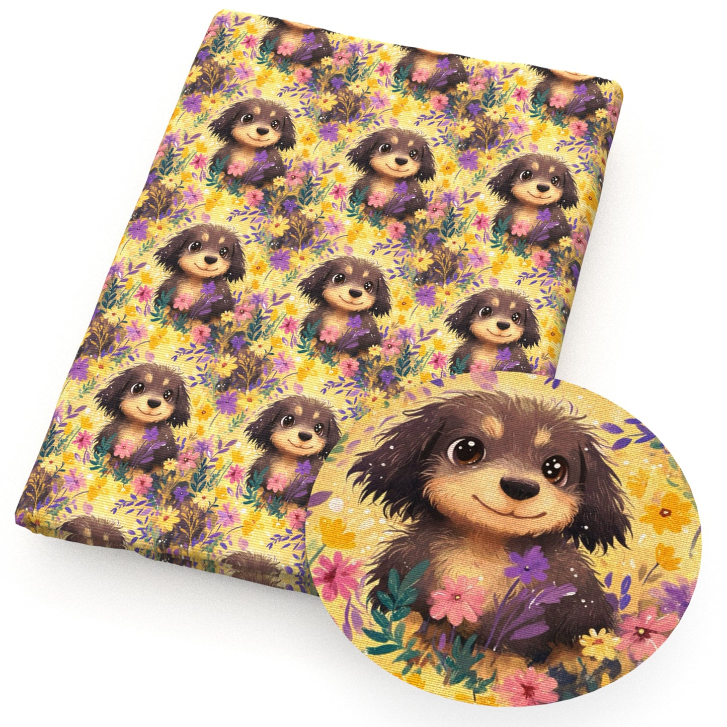 dogpuppy flowerfloral fabric