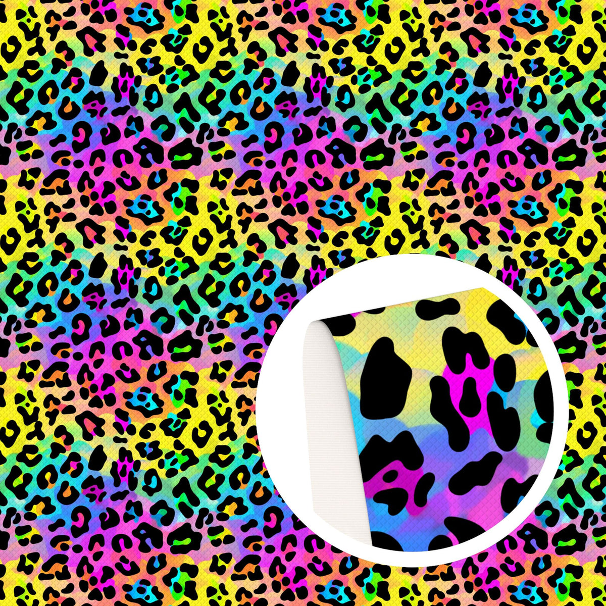 rainbow color leopard cheetah fabric