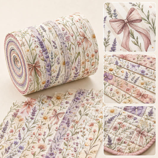 10pcs Vintage Floral Pattern Jelly Roll Fabric Strips 2.5X19.7inch Pre-Cut 100% Polyester For Patchwork Quilts, Table Runners, Placemats, Tote Bags, Storage Pouches, Makeup Bags, Coasters, Quilt Blocks & Binding