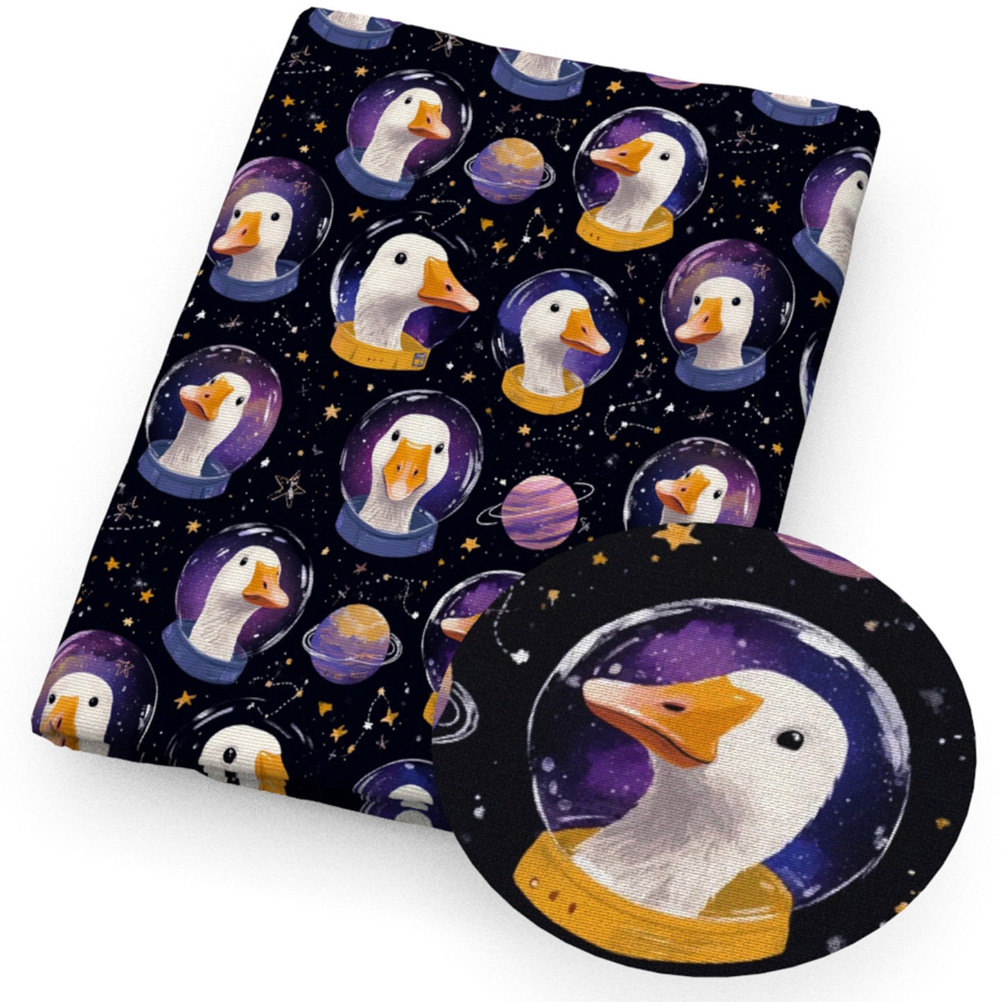 star starfish duck planetsolar systemgalaxy animals fabric