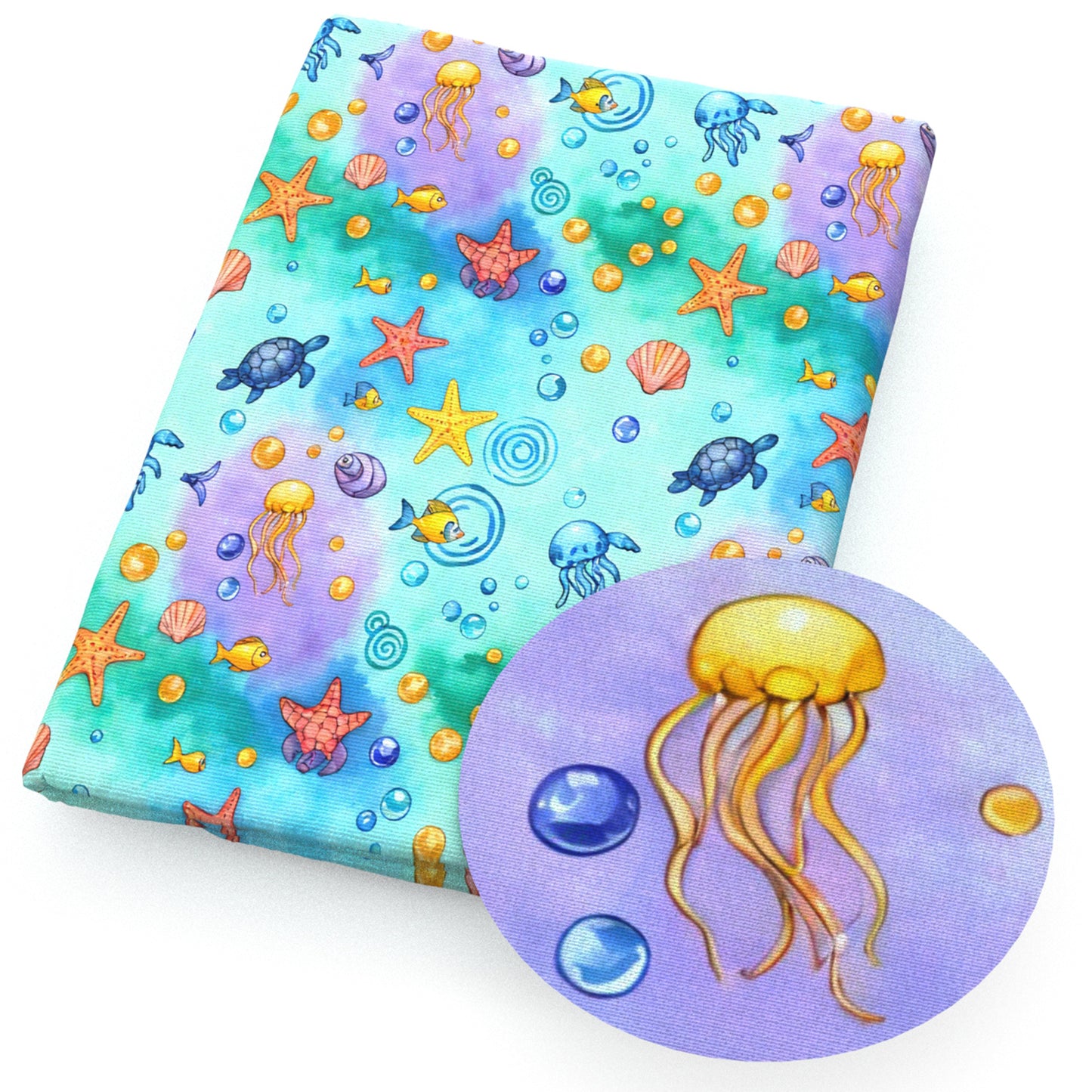 ocean series star starfish fish jellyfish shell fabric