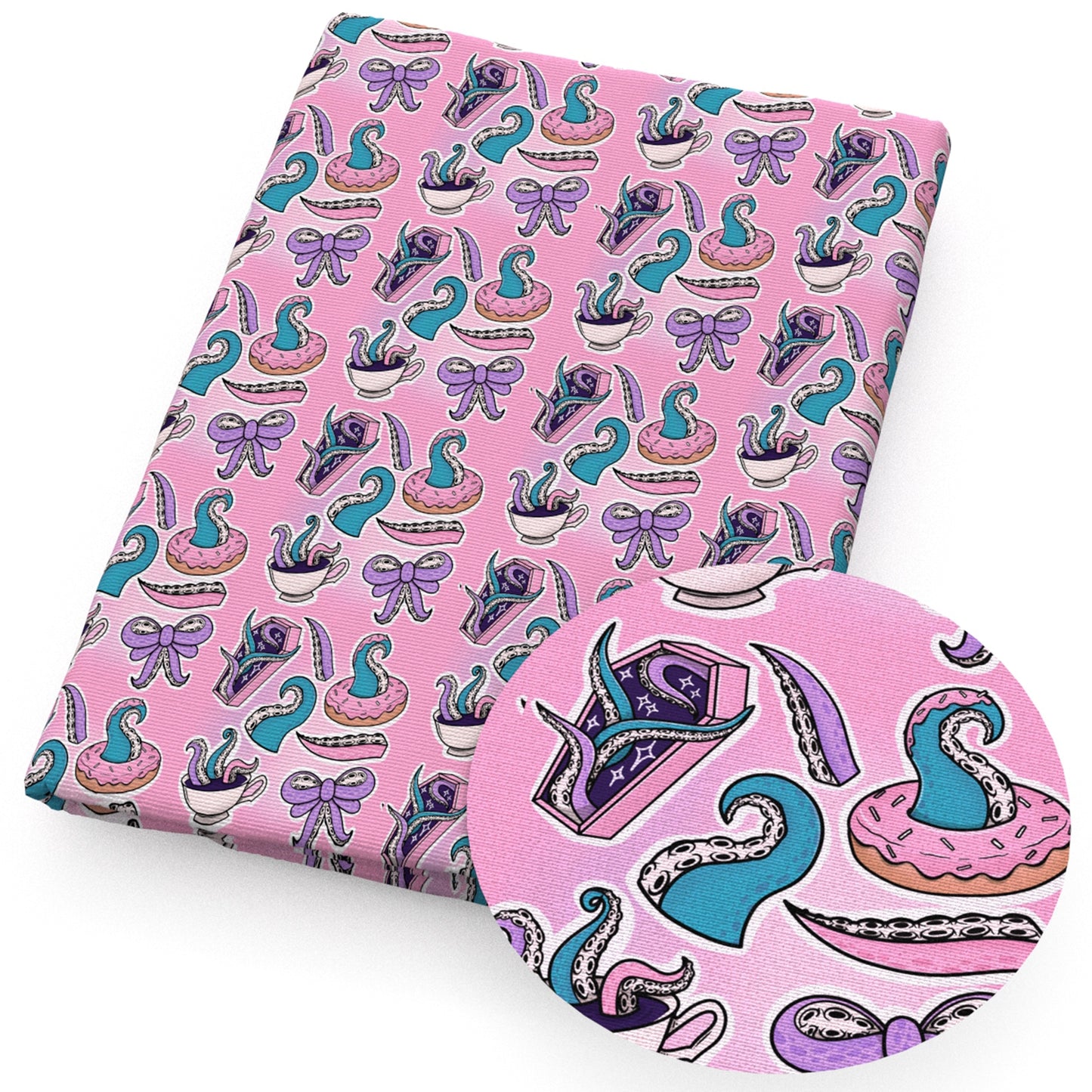 pink series halloween donuts fabric