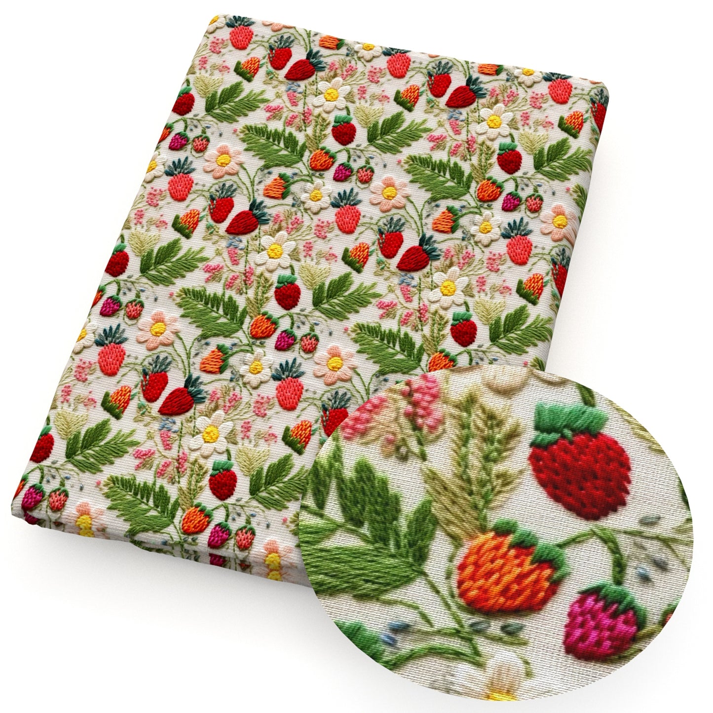 imitation embroidery series flowerfloral leaf leaves tree strawberry fabric