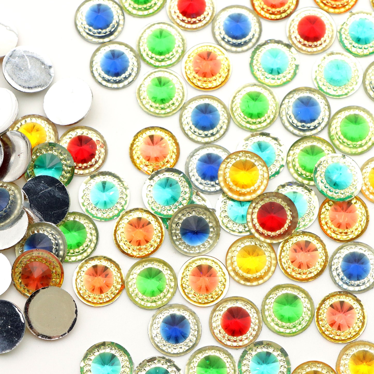 20pcs Mixed Colors Round Shaped Acrylic Charms - Transparent 3D Flatback Resin Cabochons for DIY Jewelry, Earrings, Bracelets & More - Perfect for Crafting Gifts, Phone Cases, Water Bottles & Hair Accessories