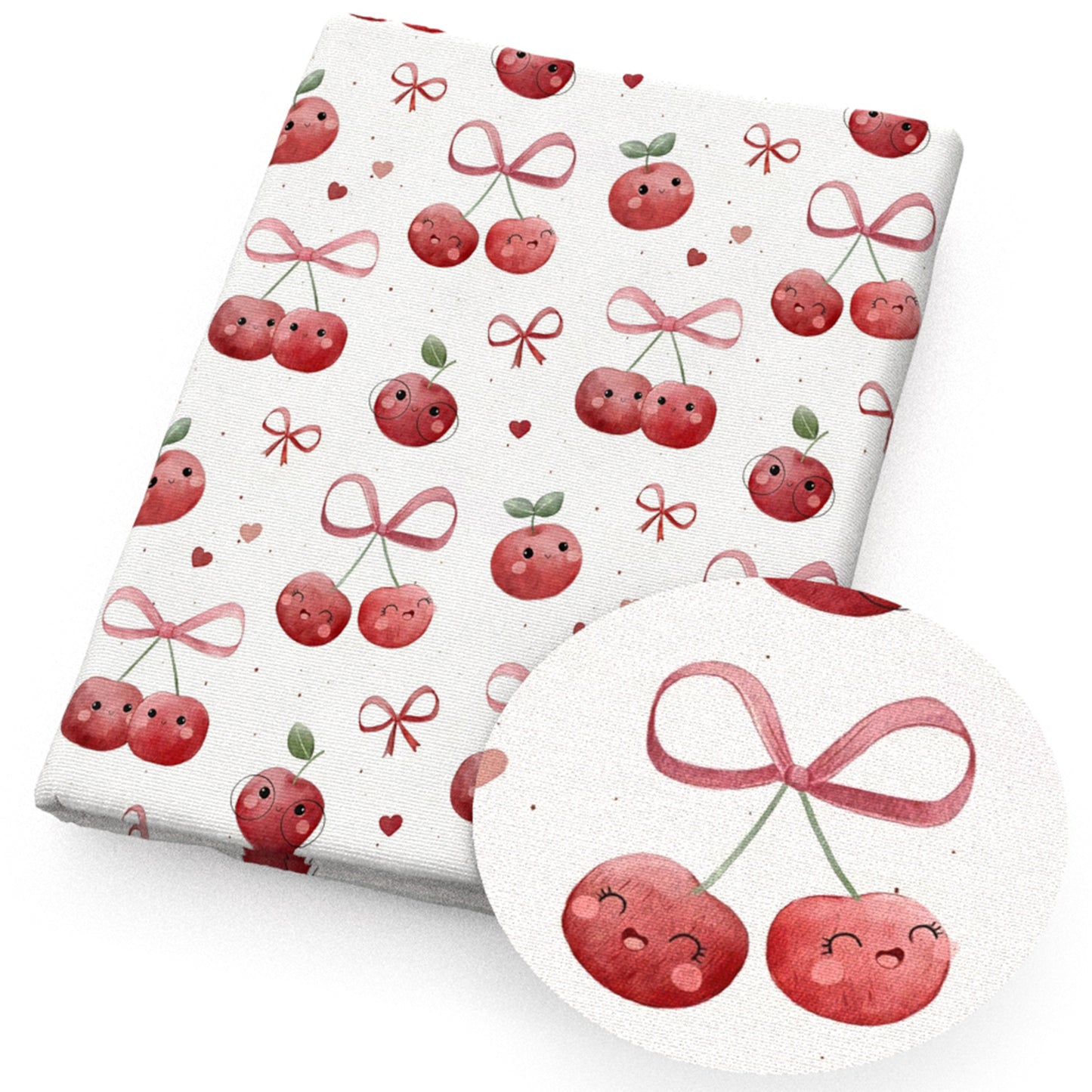 cherry apple bowknotbows heart love fabric