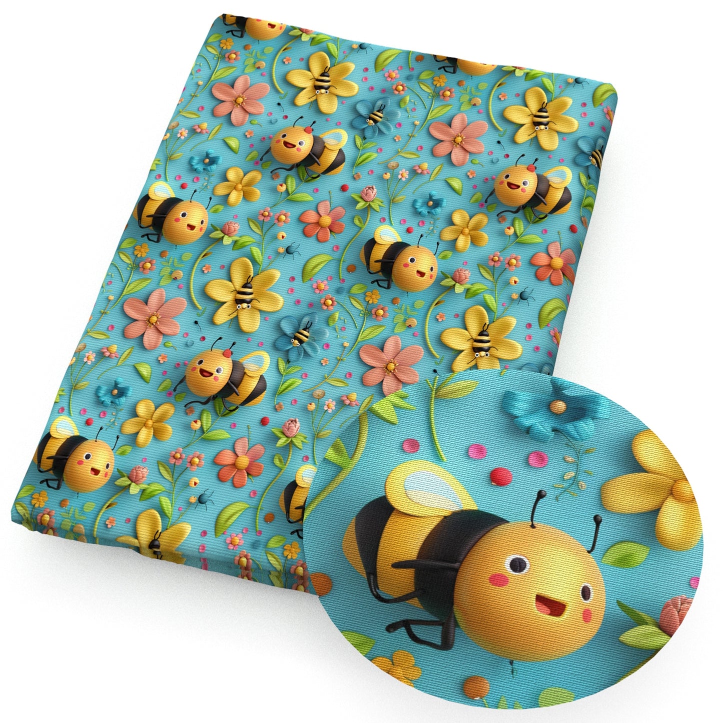 flowerfloral bee fabric