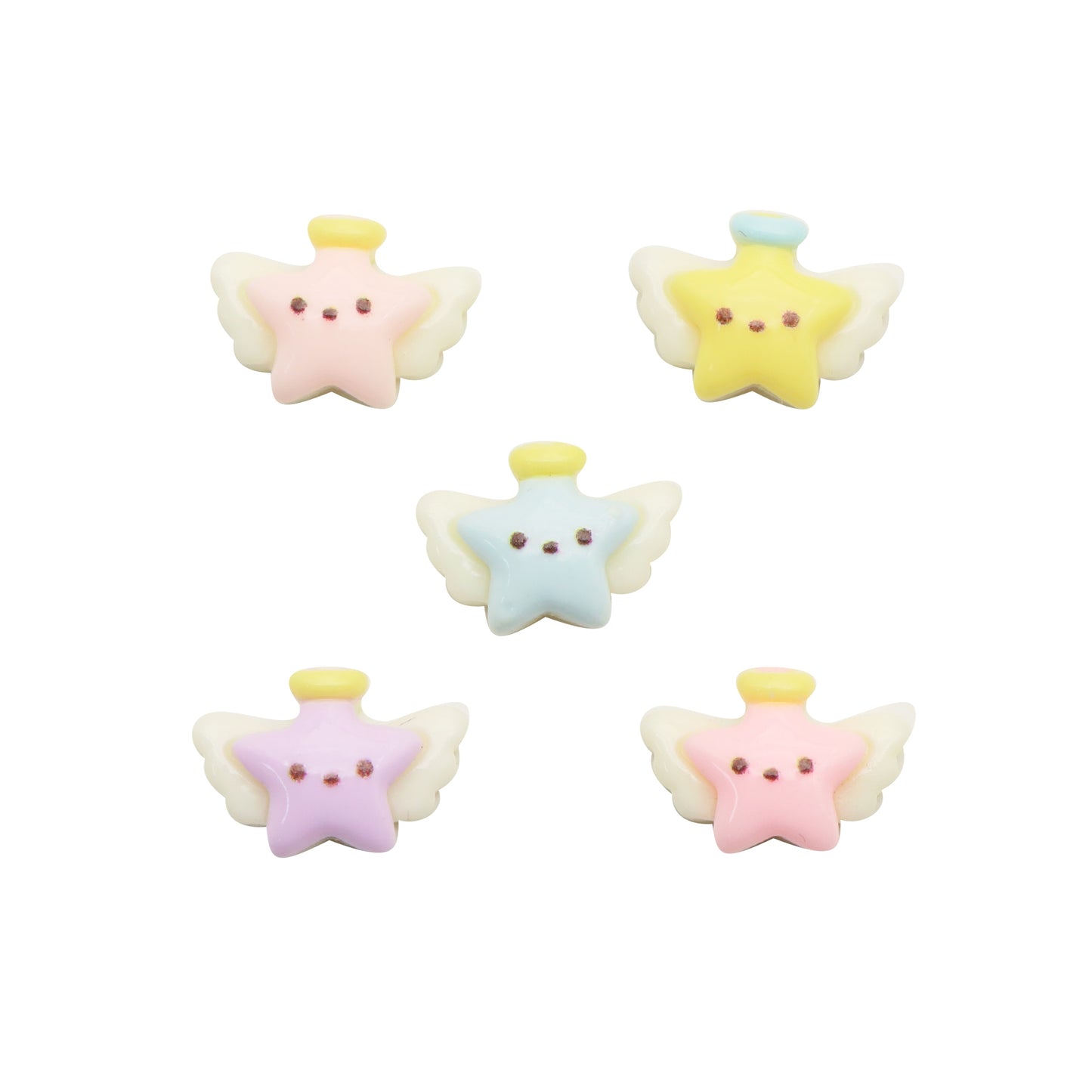 10pcs Resin Flat Back Charms, Charms And Containers Mix Color Star Starfish Wings Shape Resin Cabochons for DIY Crafts, Scrapbooking, Jewelry Making