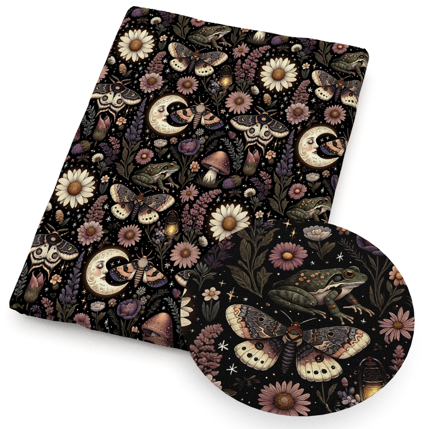 butterfly daisy lavender flowerfloral light frog fabric