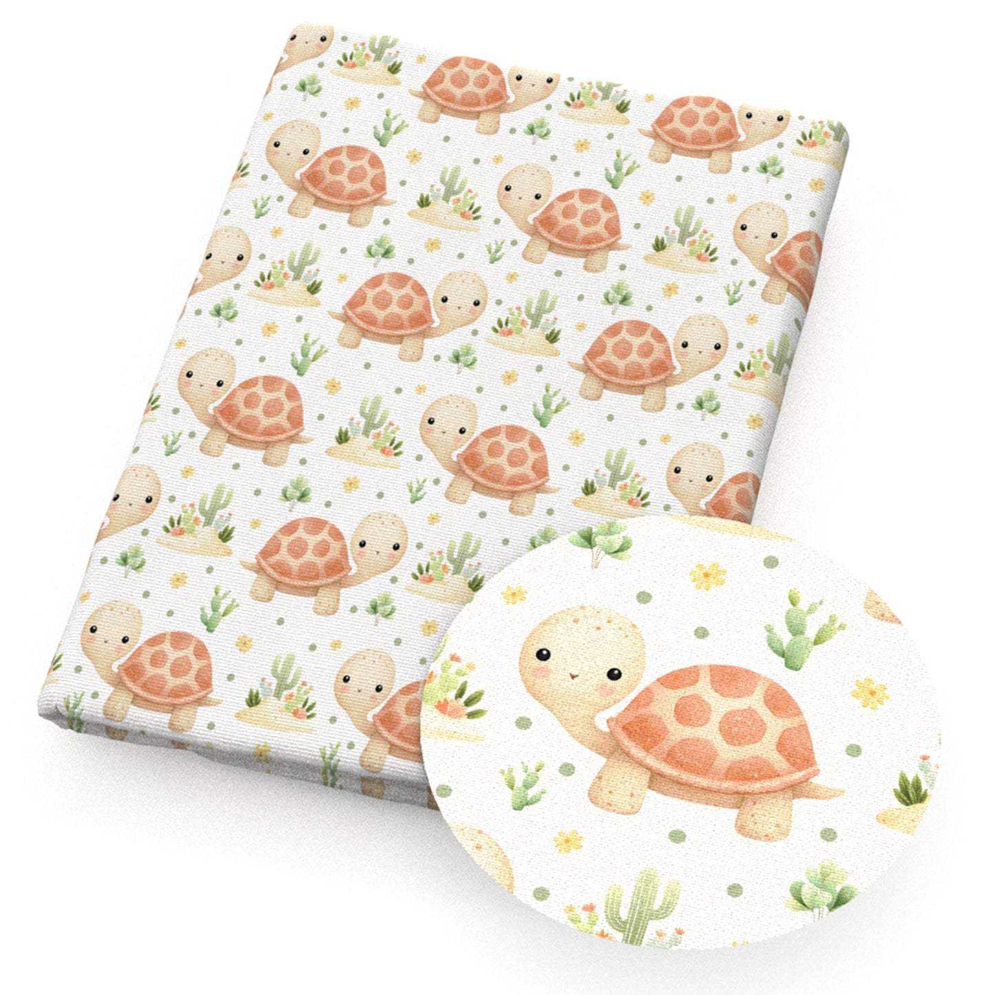 turtle tortoise the cactus fabric