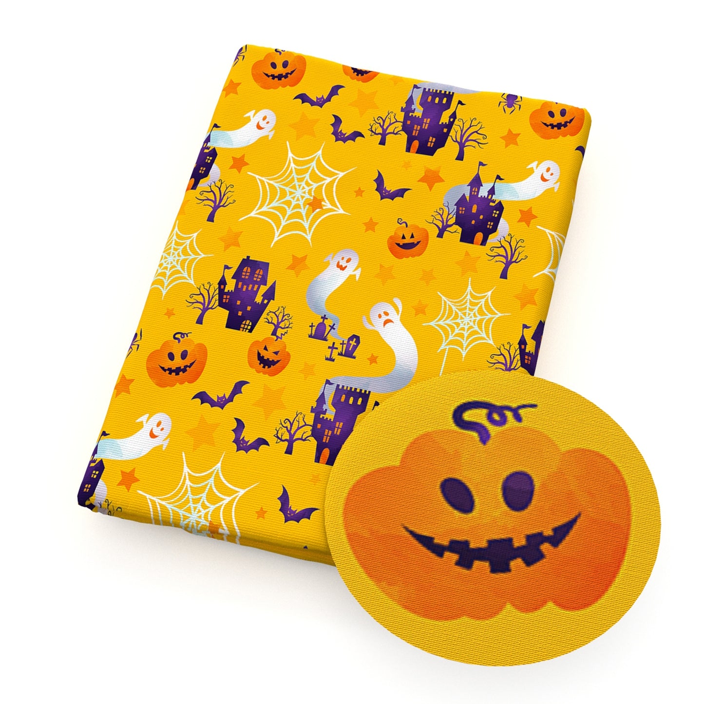 halloween pumpkin spiderspider web fabric