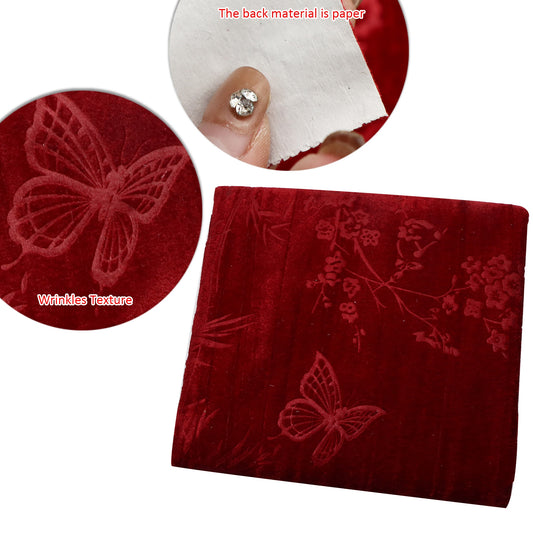 1Pc 62.99x19.68inch(160x50cm) flower butterfly Velvet Polyester Material, Pre-Cut for DIY Sofa Covers & Handmade Projects