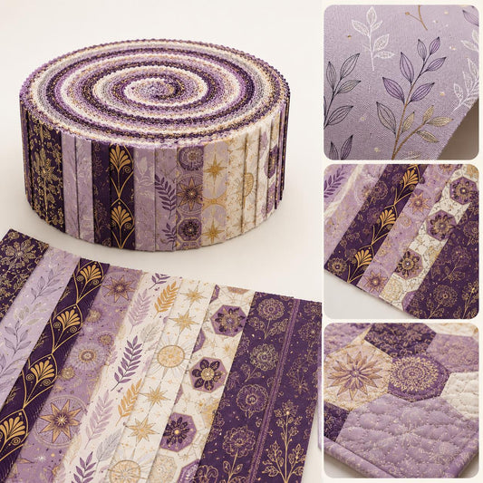 10pcs Vintage Floral Leaf Pattern Jelly Roll Fabric Strips 2.5X19.7inch Pre-Cut 100% Polyester For Patchwork Quilts, Table Runners, Placemats, Tote Bags, Storage Pouches, Makeup Bags, Coasters, Quilt Blocks & Binding