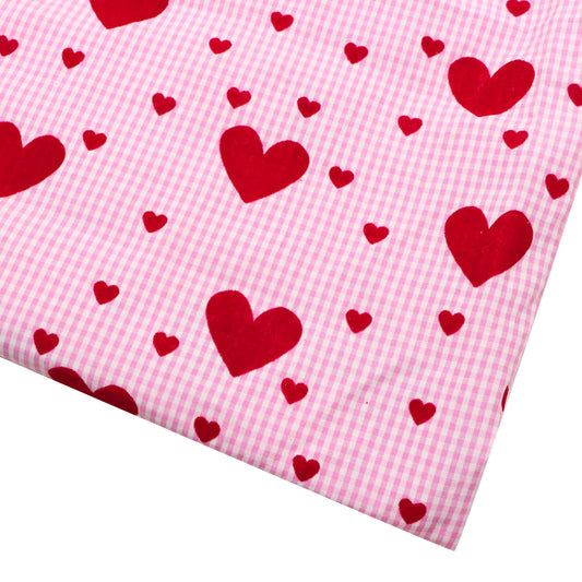 velvet Love heart fabric