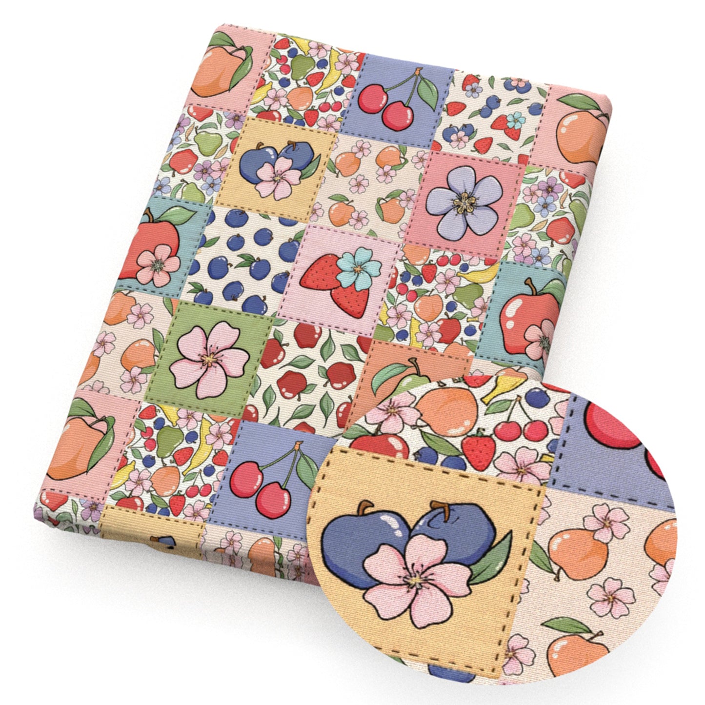 apple cherry strawberry flowerfloral plaid grid fabric
