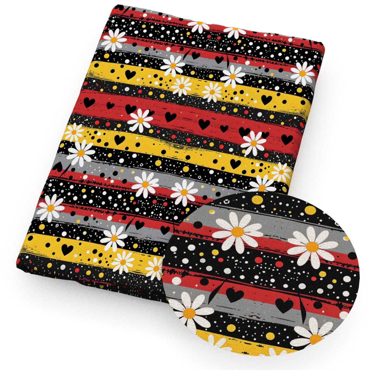 daisy stripe heart love dots spot rainbow color fabric