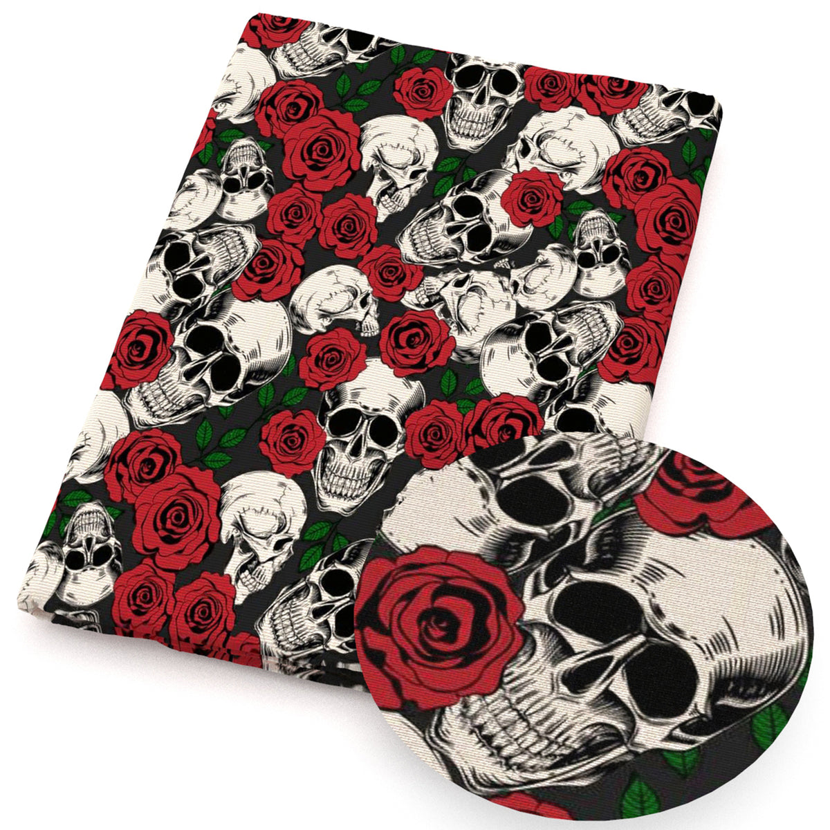 flowerfloral skull ghost skeleton bones halloween fabric