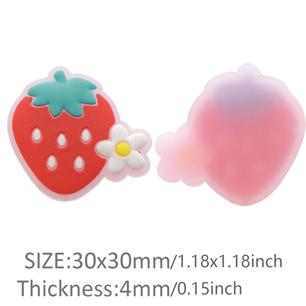 10Pcs/Pack Avocado Pineapple Fruits Soft PVC Flexible Glue FlatBack DIY Scrapbook Embellishment Phone Craft Decoration