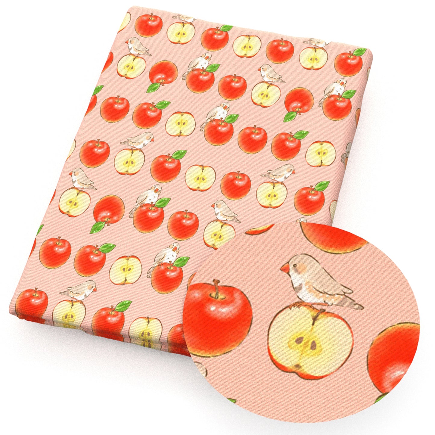 apple bird fabric