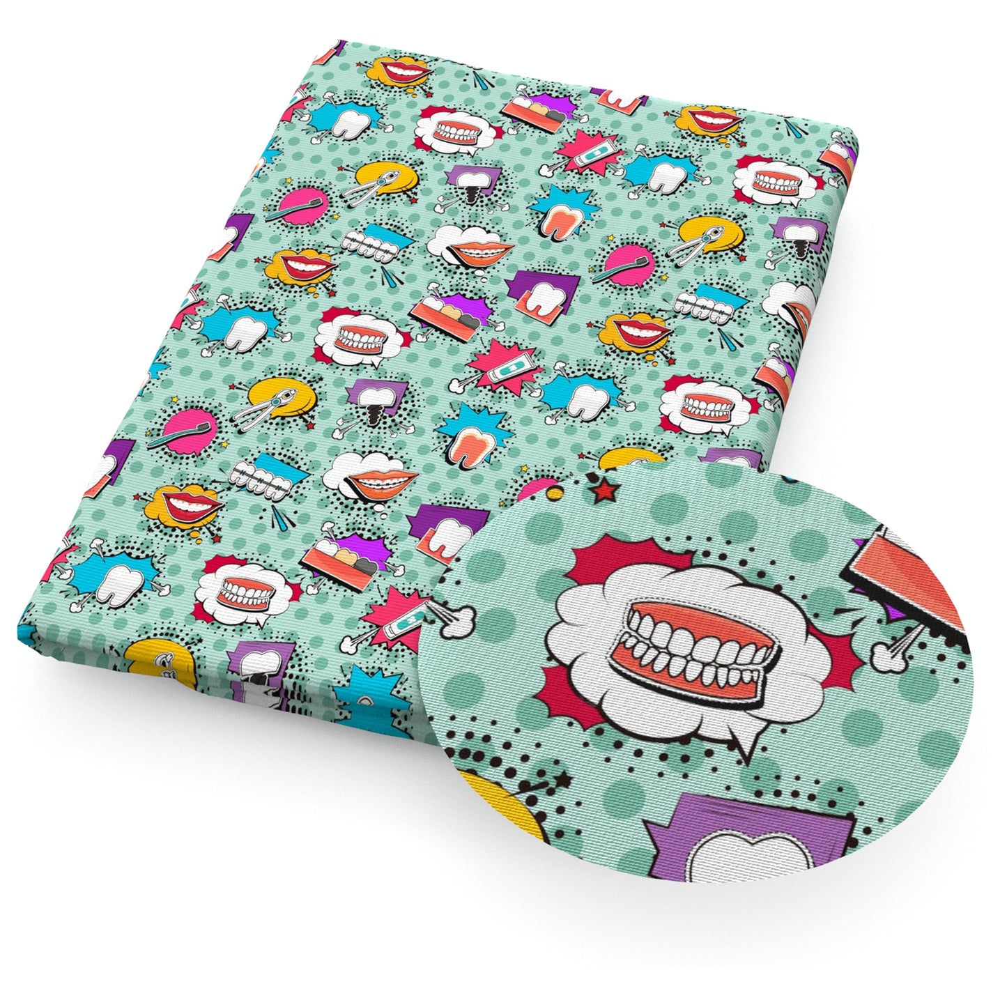 tooth toothpaste dots spot nurses doctor health fabric