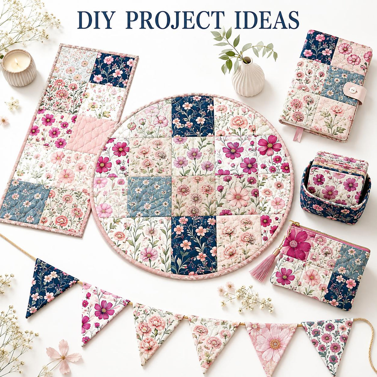 10Pc/Set Flower Series Fat Quarter Fabric, Pre-Cut Square Fabric Assort, Fabric Set, Craft Fabric, Handmade DIY Patchwork Fabric,Home Quilting Sewing Fabric, Packaging Fabric, Scrapbooking Craft Hobbyist