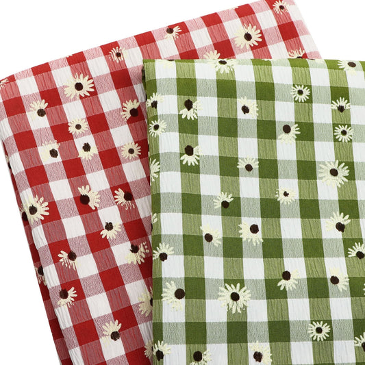 1pc Floral Print Polyester Fabric, 57.08x19.68 inch Precut with Plaid Floral Design, Perfect for Party Decorations, and Craft Projects, Hair Ties, DIY Quilting & Sewing, Patchwork, Backdrop Fabric | Floral Pattern