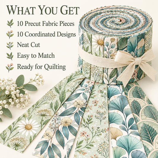 10pcs Vintage Blue Floral Pattern Jelly Roll Fabric Strips 2.5X19.7inch Pre-Cut 100% Polyester For Patchwork Quilts, Table Runners, Placemats, Tote Bags, Storage Pouches, Makeup Bags, Coasters, Quilt Blocks & Binding