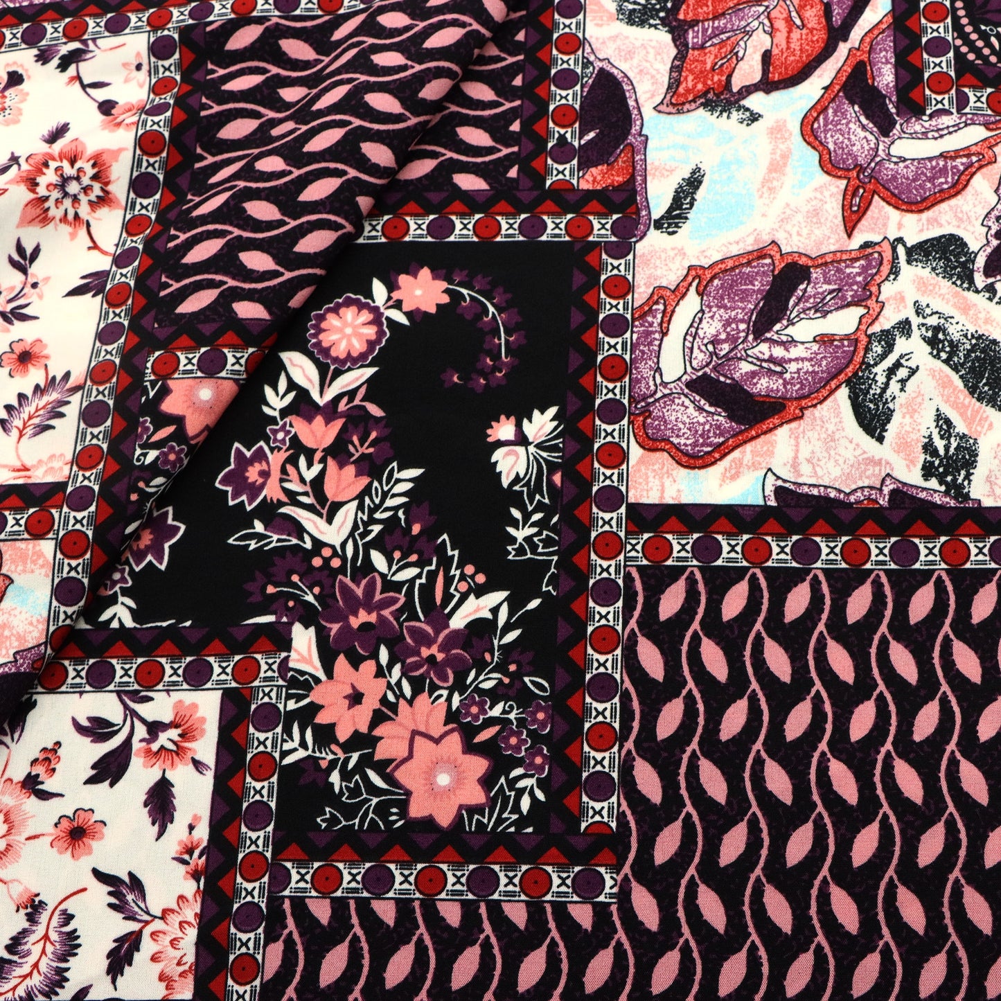 1Pc Geometric Patterns flower leaf Ethnic Style 100%polyester Fabric - 59x19.68inch(150x50cm) Pre-cut Fabric,Perfect for DIY Sewing,Bags,Party Decor, Tablecloths, Gift Wrapping,Cushions & Furniture Covers