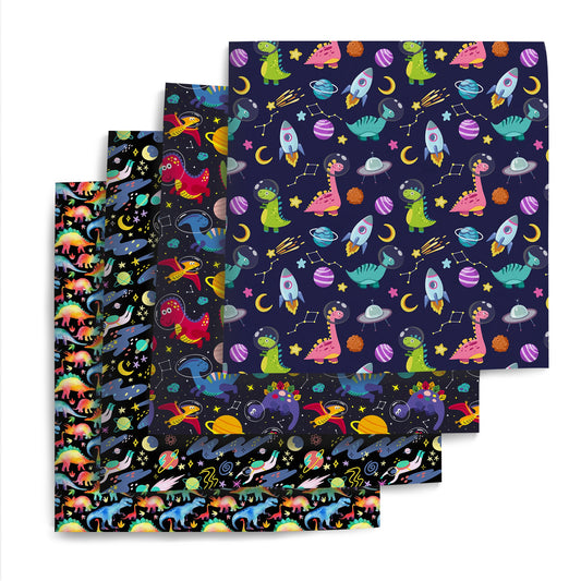 4Pc/set 7.87x7.87inch/19.68x17.7inch dinosaurs series Precut Quilting Fabric Fat Quarter Fabric Bundle