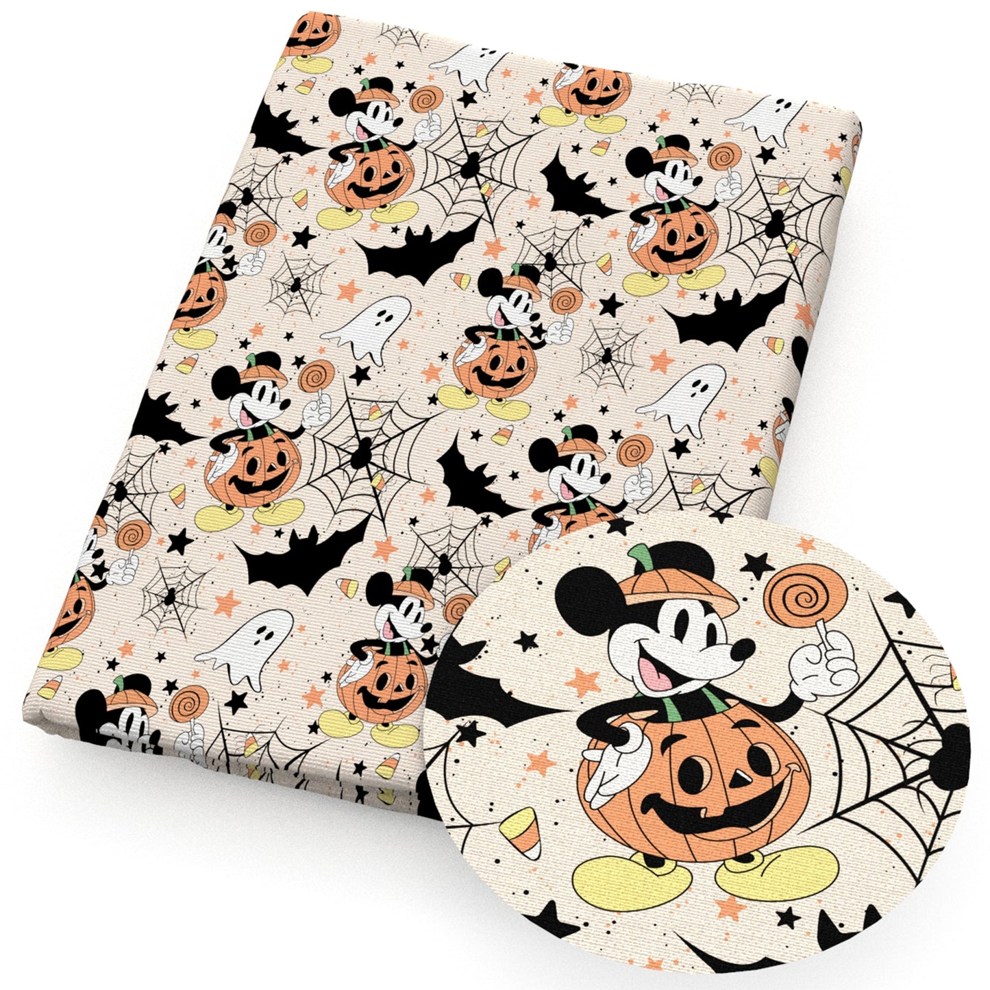halloween skull ghost skeleton bones fabric