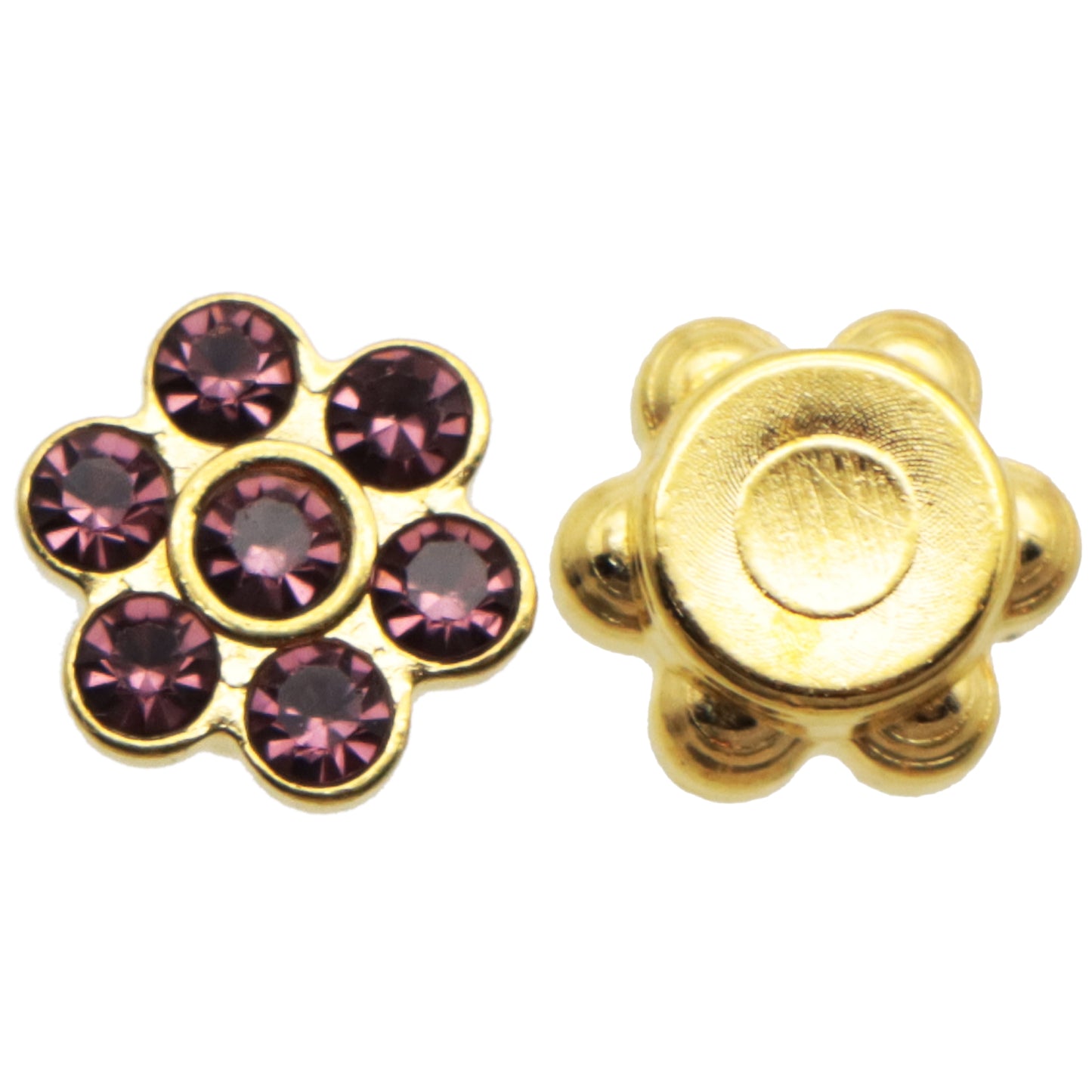 100Pcs Faux Rhinestone Plum Shaped Embellishments 7mm Virbant Colors Shiny Flatback Buttons Faux Crystal Flower Shape Buttons Cabochons for Clothes Jewelry Making DIY Crafts Handmade Decoration