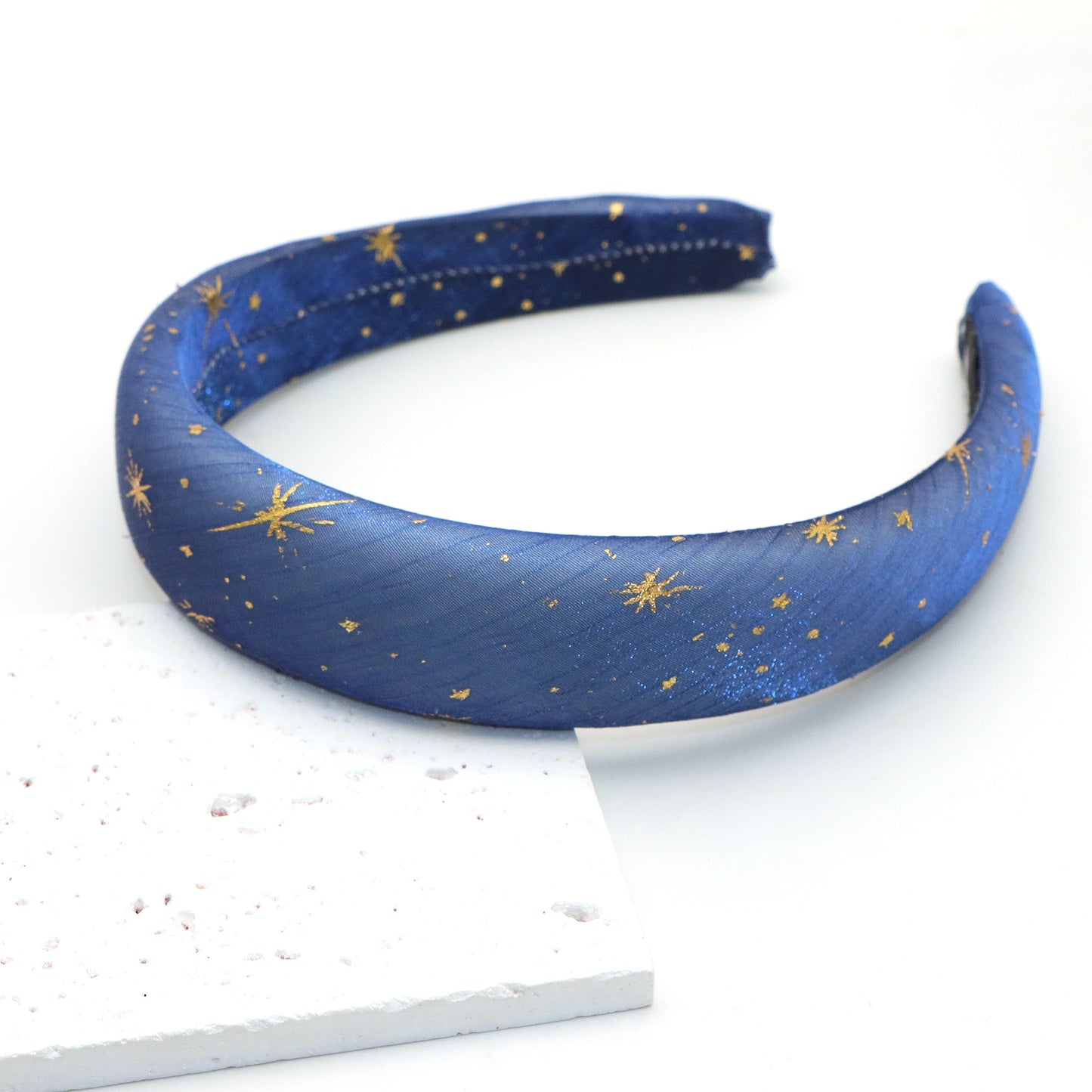 hot stamping star bright silk crepe organza high cranial hairband