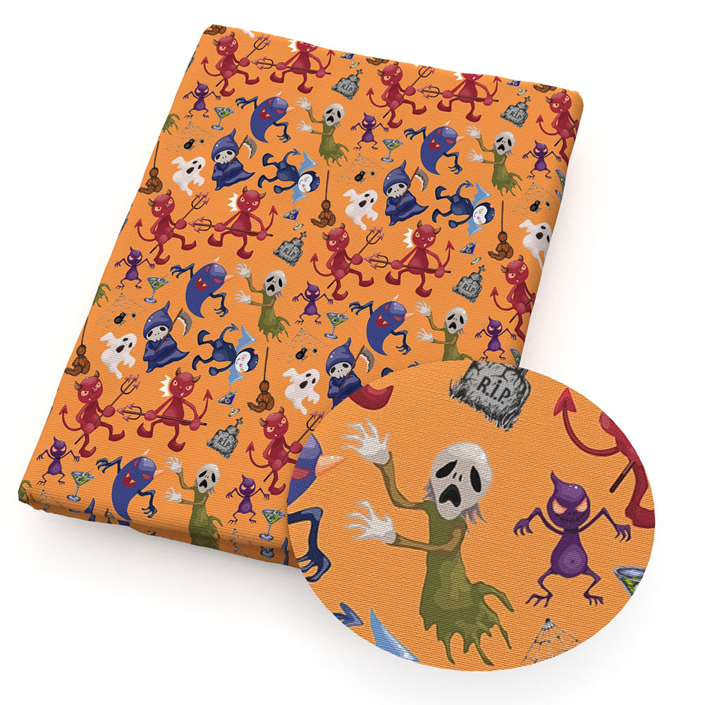 halloween skull ghost skeleton bones spiderspider web broom fabric