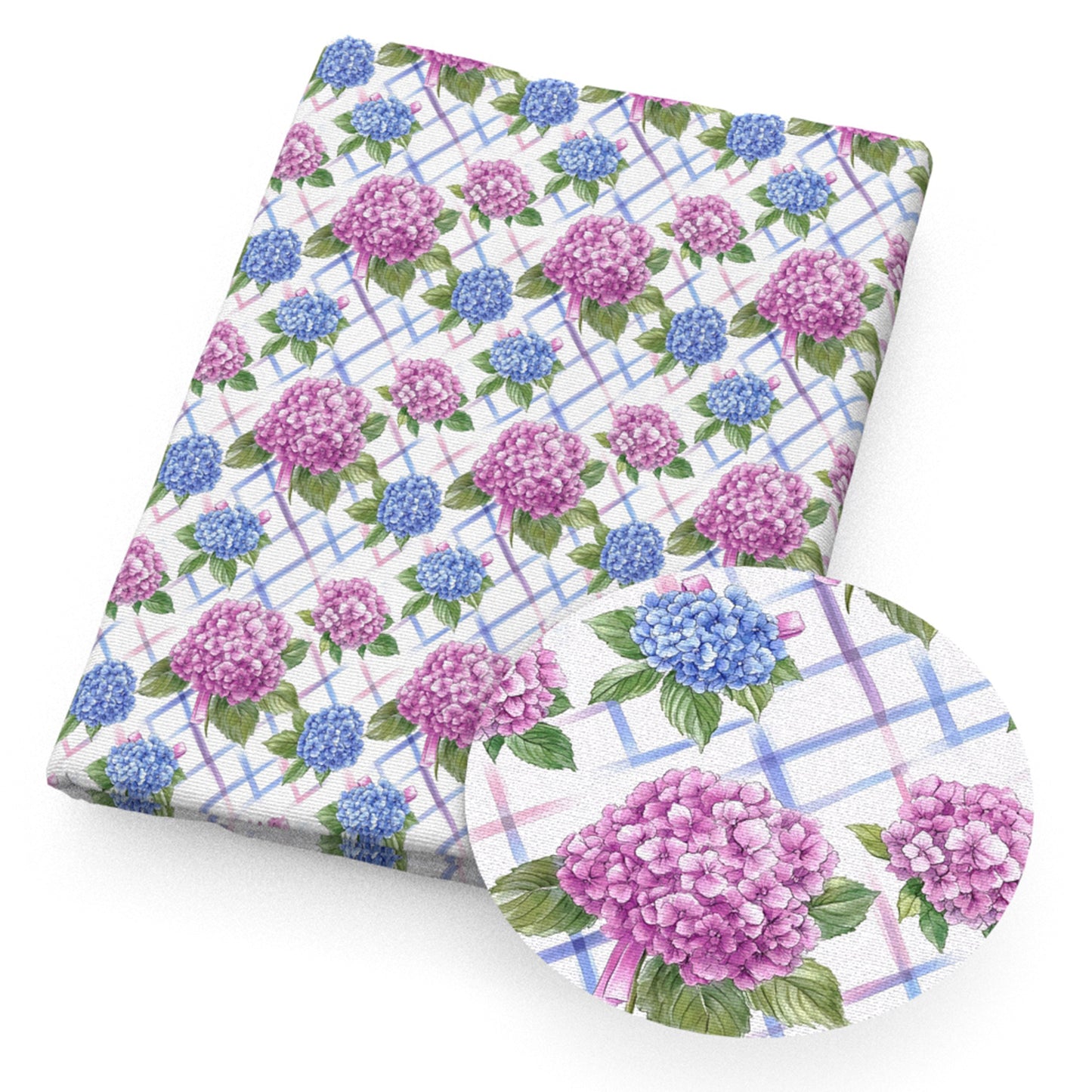 hydrangea flowerfloral plaid grid gingham tartan buffalo plaid fabric
