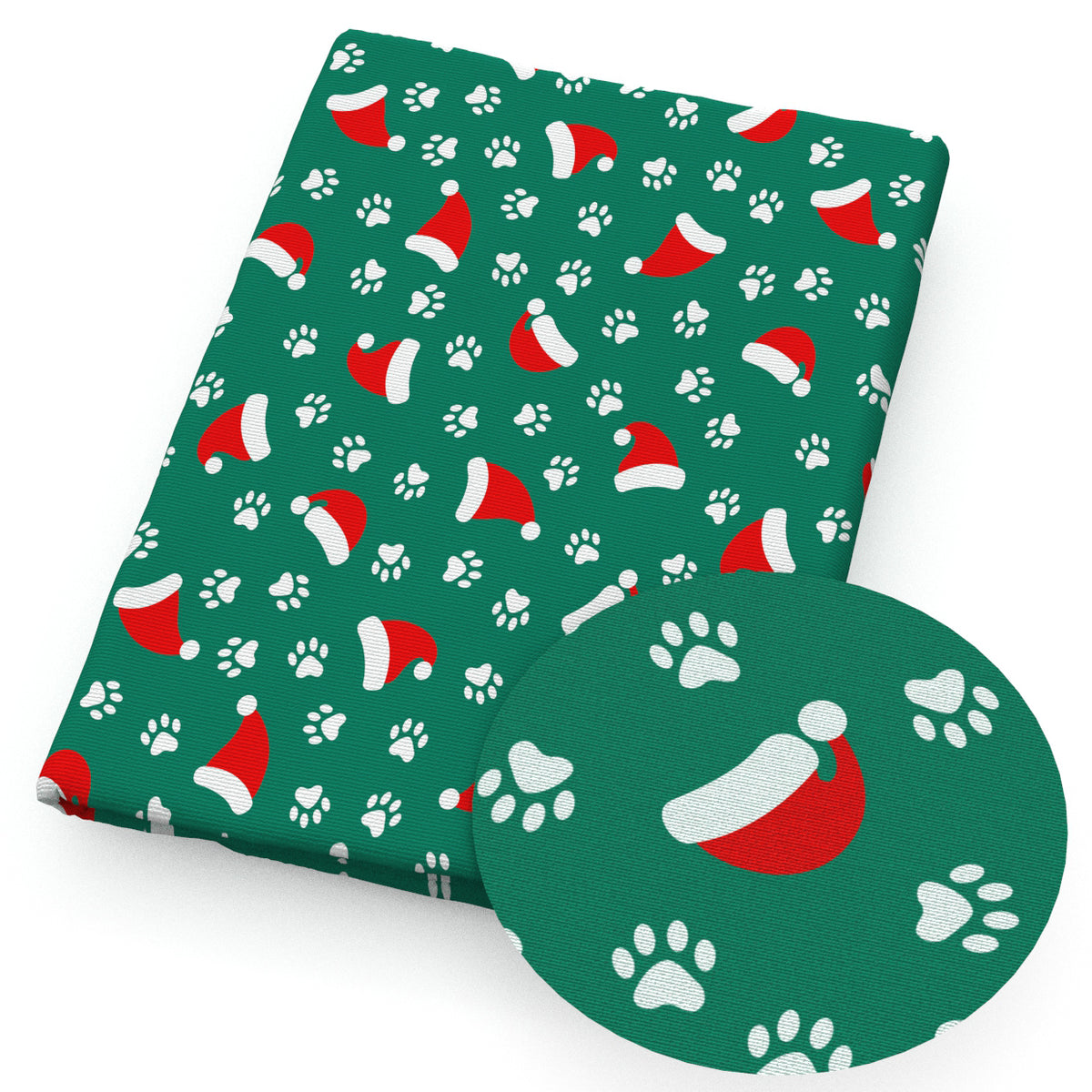 footprint paw christmas day christmas hatsanta hat fabric