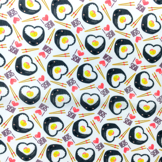 sushi printed fabric