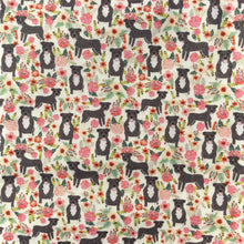 Load image into Gallery viewer, dog puppy flower floral printed fabric
