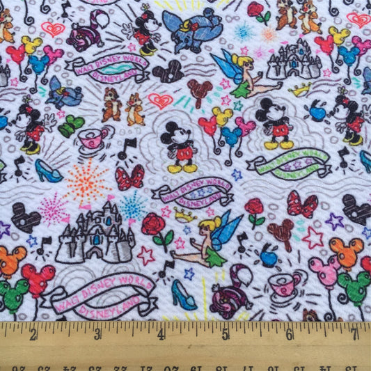 flower floral star starfish music music notes firework printed fabric