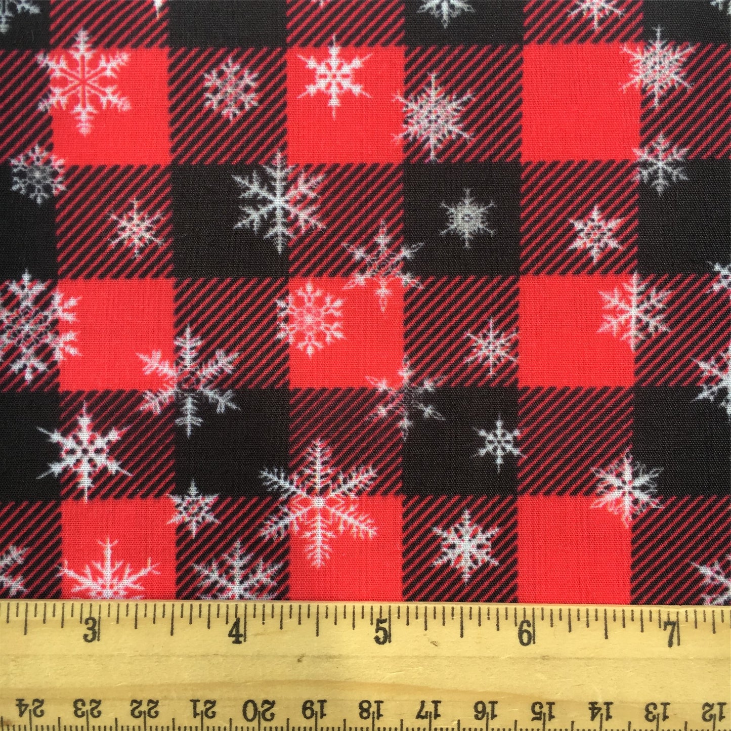 snowflake snow plaid grid christmas day printed fabric