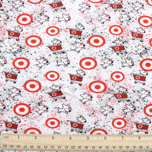 paint splatter round oval printed fabric