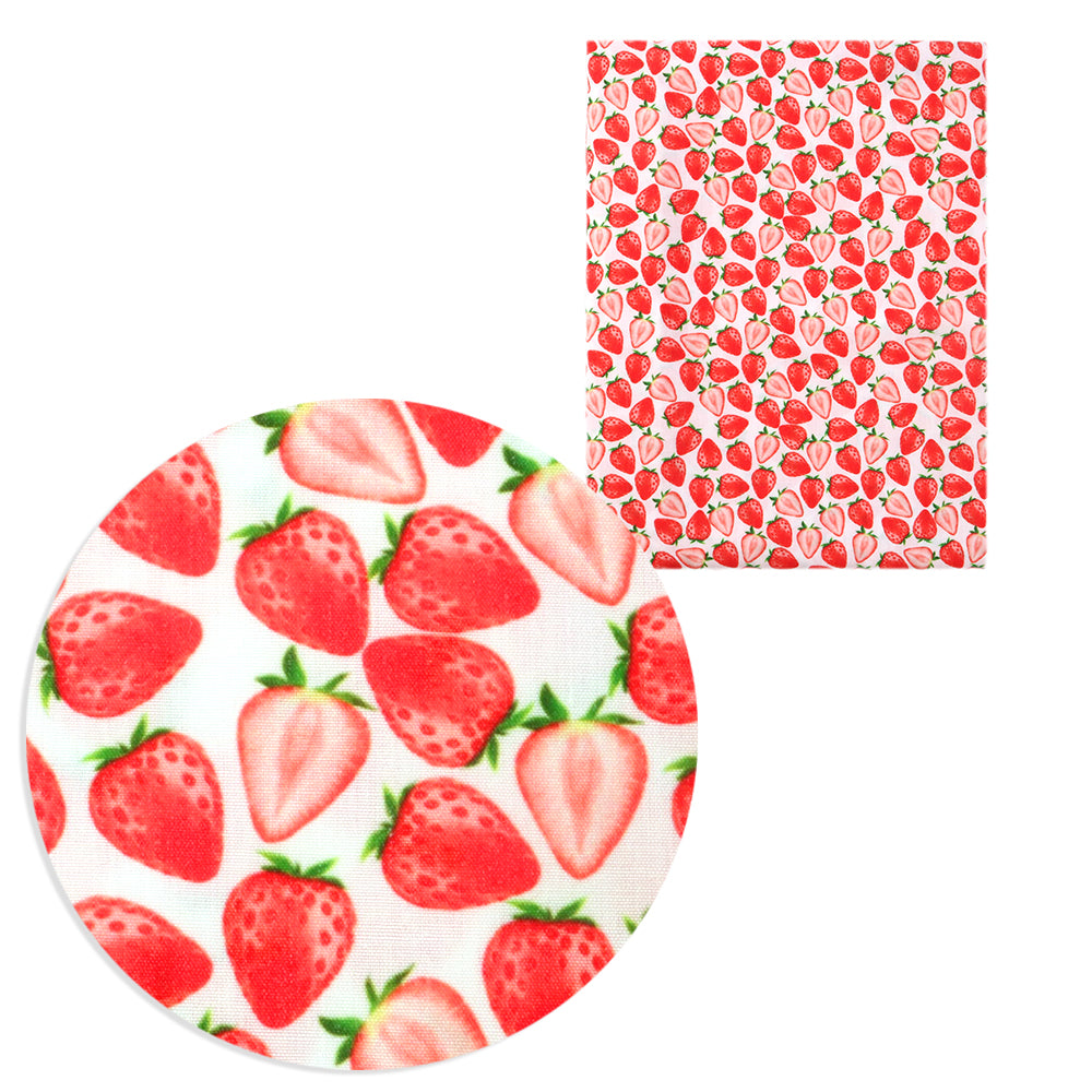 strawberry fruit red series printed fabric
