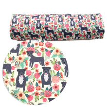 Load image into Gallery viewer, dog puppy flower floral printed fabric
