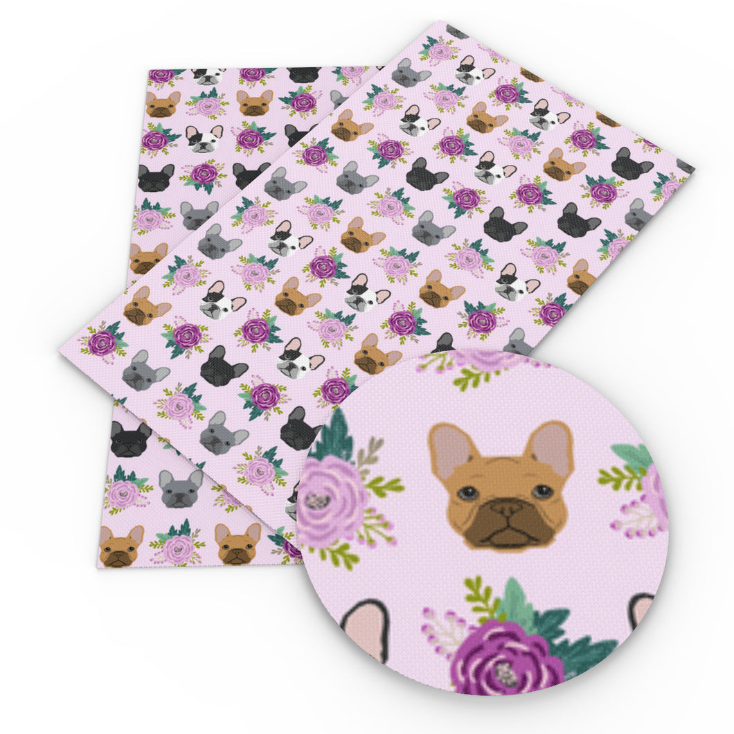 flower floral dog puppy printed fabric