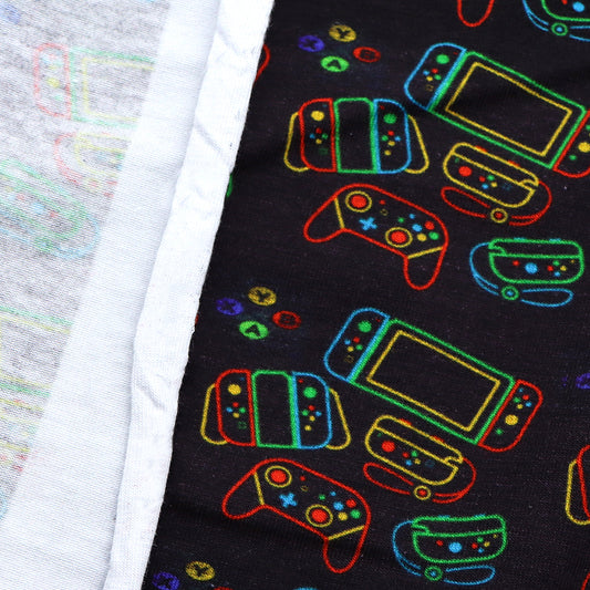 black series game game console rainbow color printed fabric