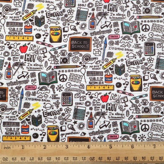 back to school printed fabric