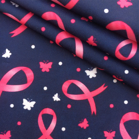 breast cancer butterfly awareness printed fabric