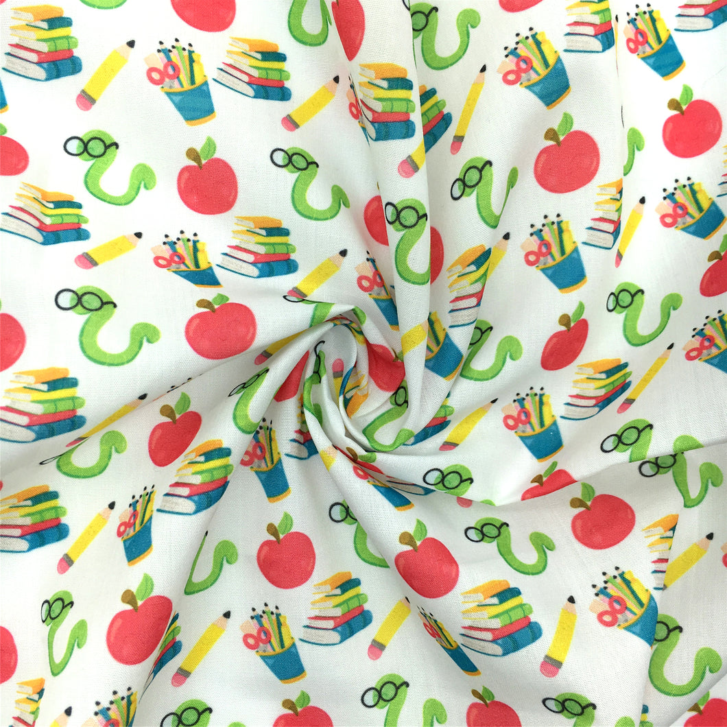 snake pattern back to school abc printed fabric