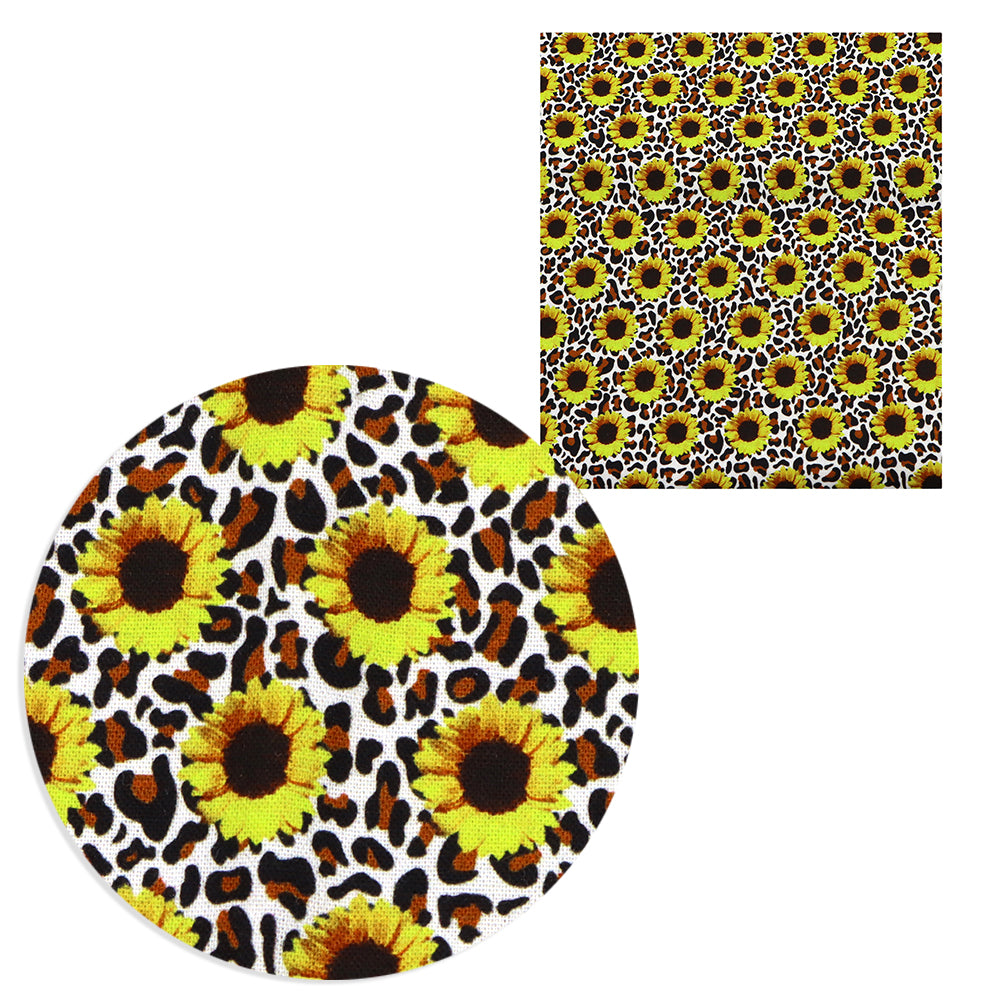 leopard cheetah sunflower printed fabric