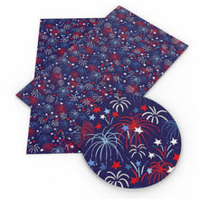 Load image into Gallery viewer, firework 4th of july fourth of july independence day printed fabric
