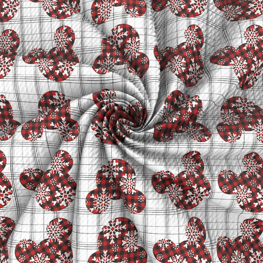 red series stripe snowflake snow christmas day printed fabric