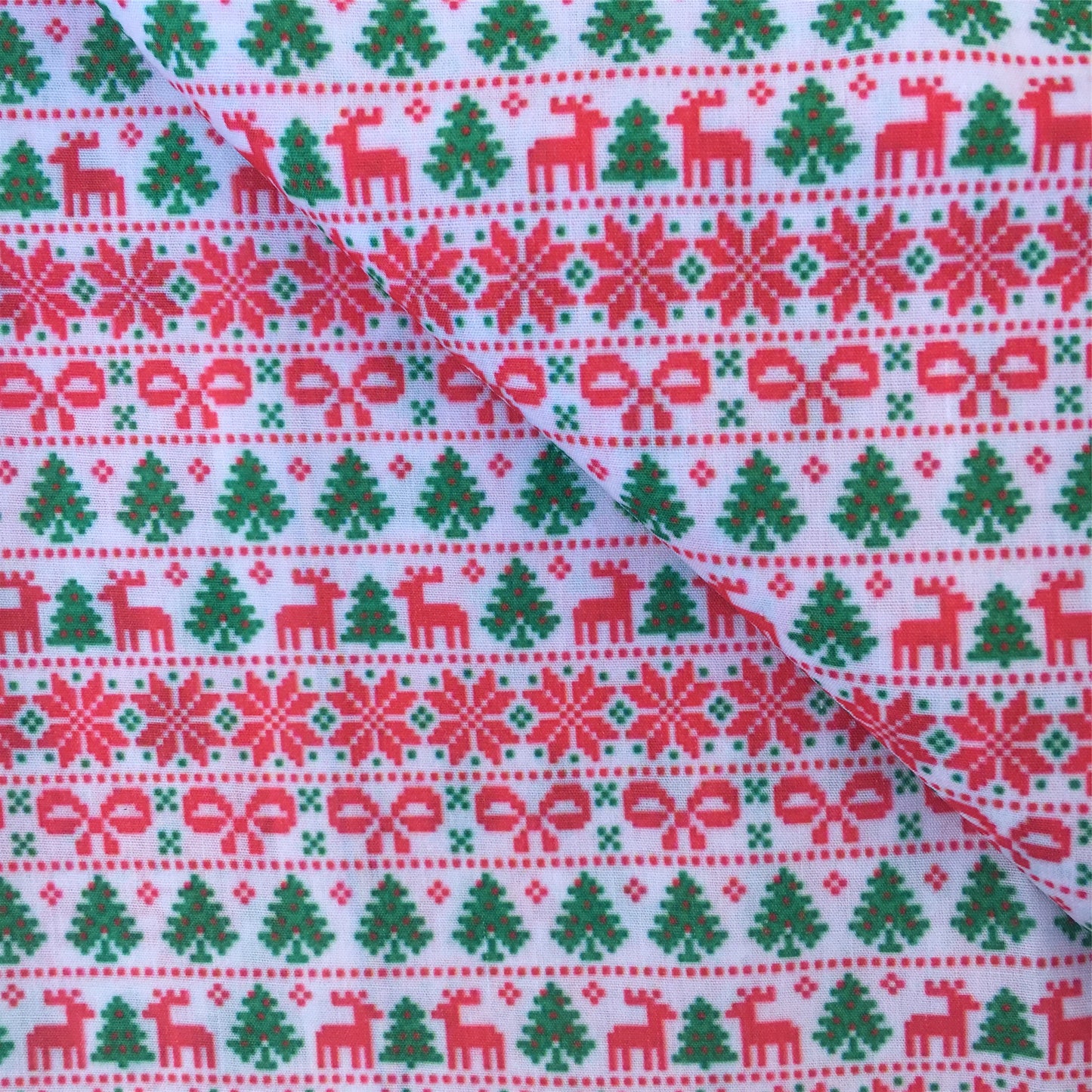 bowknot bows deer reindeer giraffe christmas tree christmas day printed fabric